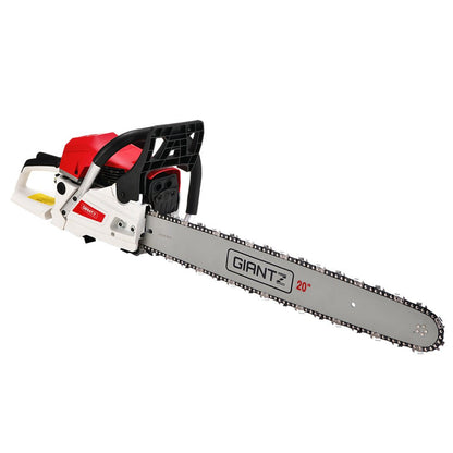 Giantz Chainsaw Petrol 62CC 20" Bar Commercial Chain Saw E-Start Pruning 4.5HP