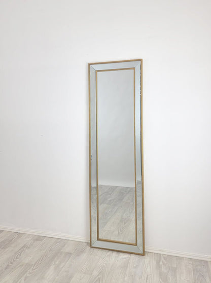 Gold Beaded Framed Mirror - Free Standing 50cm x 170cm