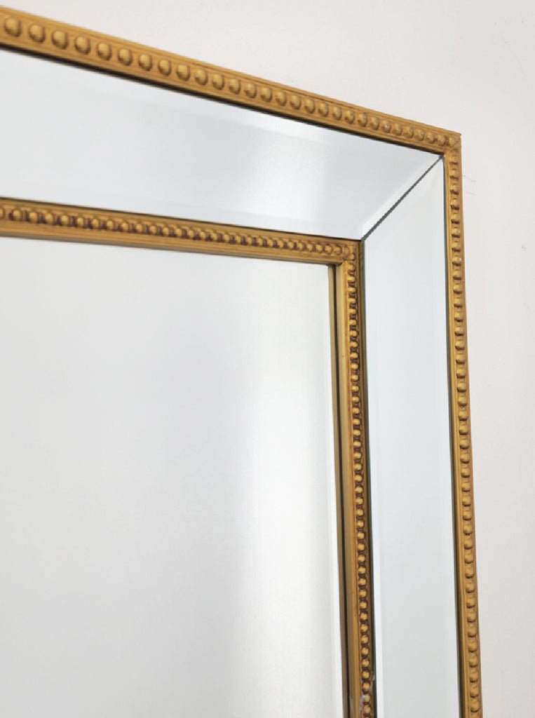 Gold Beaded Framed Mirror - Free Standing 50cm x 170cm